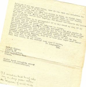 A letter from Rosie in Westerbork, 1942